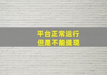 平台正常运行 但是不能提现